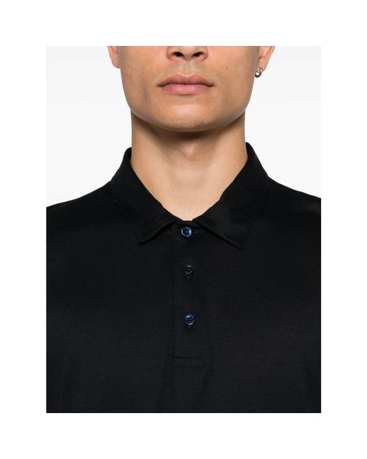 Canali Black Polo Shirts for men