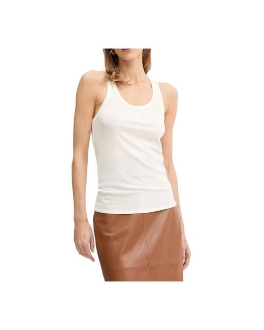 Elisabetta Franchi White Sleeveless Tops