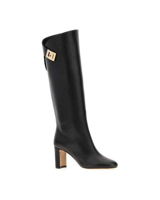 Ferragamo Black Heeled Boots