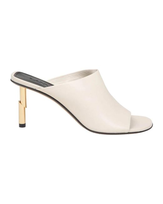 Lanvin White Heeled Mules