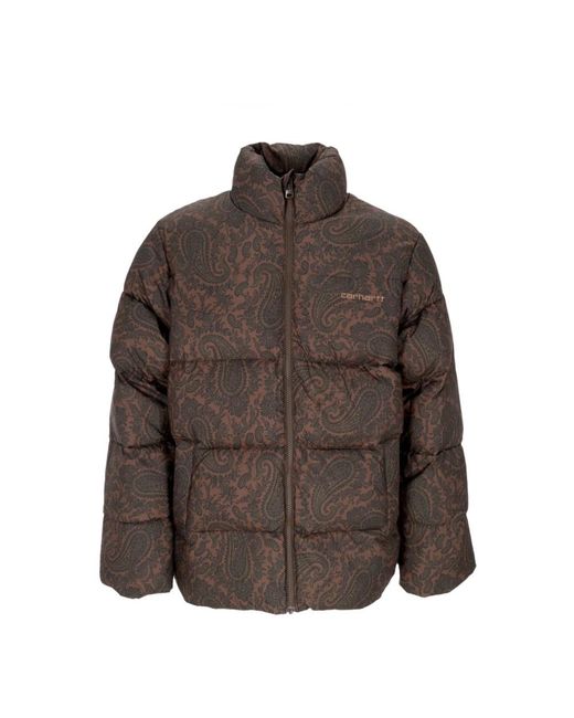 Carhartt Jassen ,Zwart ,Polyester Paisley Print Donsjack Mannen in het Brown voor heren