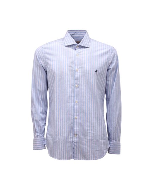 Brooksfield Overhemden ,Blauw ,Slim Fit Spread Kraag Shirt in het Blue voor heren