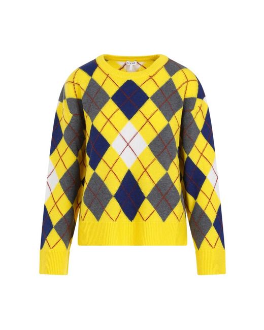 Argyle maglione di Loewe in Yellow