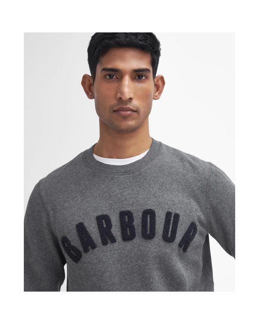 Barbour Hoodies & Sweatvesten ,Grijs ,Katoen Prep Logo Crew Sweatshirt Grijs Marl in het Gray voor heren