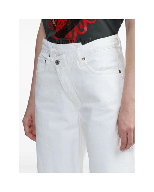 Agolde White Straight Jeans
