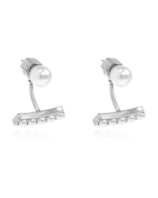 AllSaints Metallic Glass Pearl Earrings