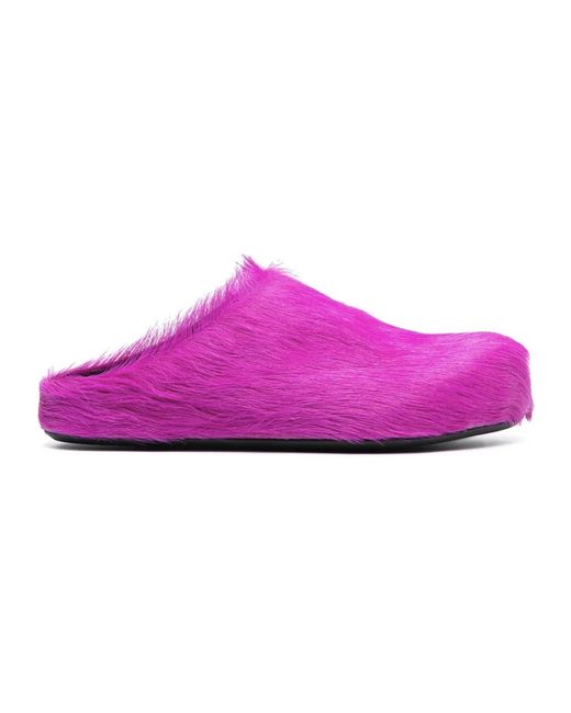 Marni Schoenen ,Roze ,Leer Fussbett Sabot in het Purple voor heren