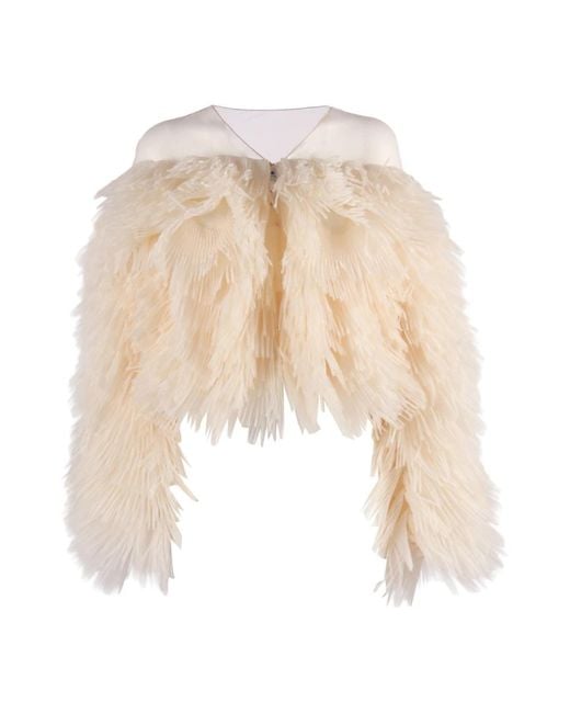 Elisabetta Franchi Natural Faux Fur & Shearling Jackets