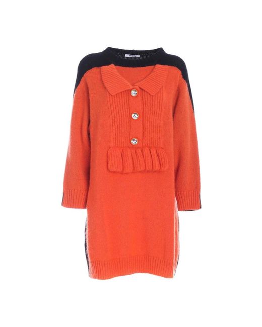 Vivetta Orange Knitted Dresses