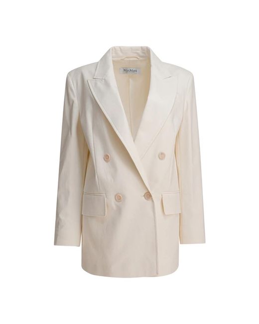 Max Mara Elegante Witte Blazer in het Natural