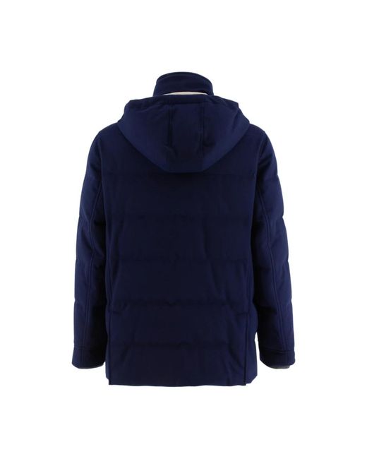 Brunello Cucinelli Blue Winter Jackets for men