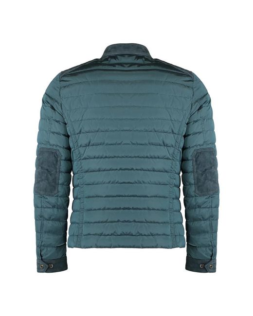 Moorer Jassen ,Blauw ,Nylon Nylon En Leren Gewatteerde Jas in het Blue voor heren