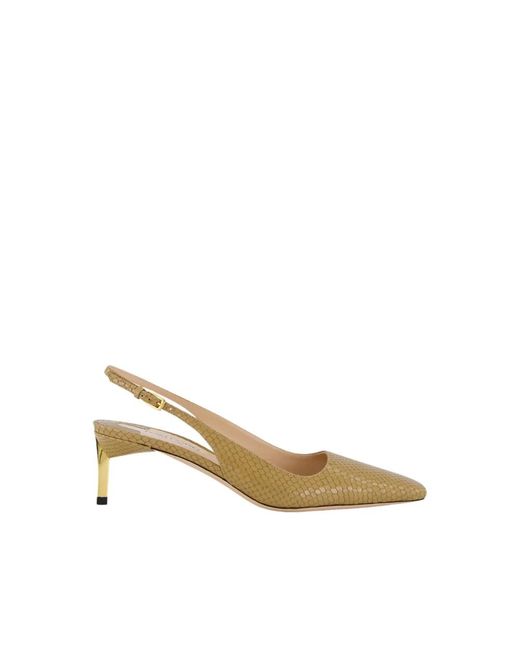Tom Ford Metallic Python Glossy Slingback Pumps
