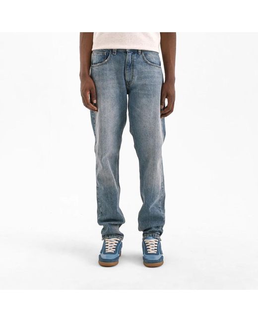 flâneur Jeans ,Blauw ,Denim Vintage Slim Fit Denim Jeans in het Blue voor heren