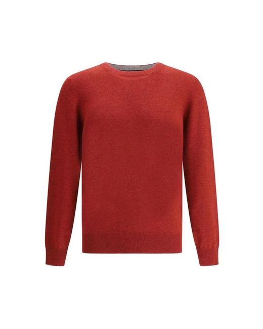 Brunello Cucinelli Red Cashmere Knitwear for men