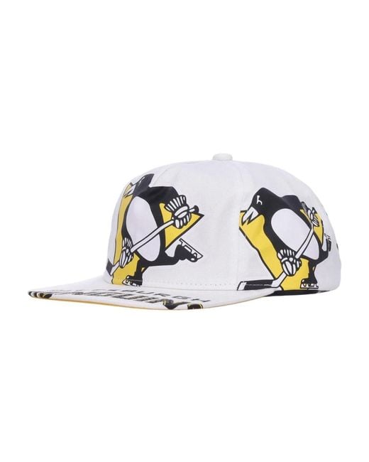 Mitchell & Ness Accessoires ,Wit ,Katoen Pittsburgh Penguins Platklep Pet in het Blue voor heren