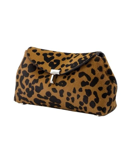 Totême  Luipaardprint Leren Pouch in het Brown