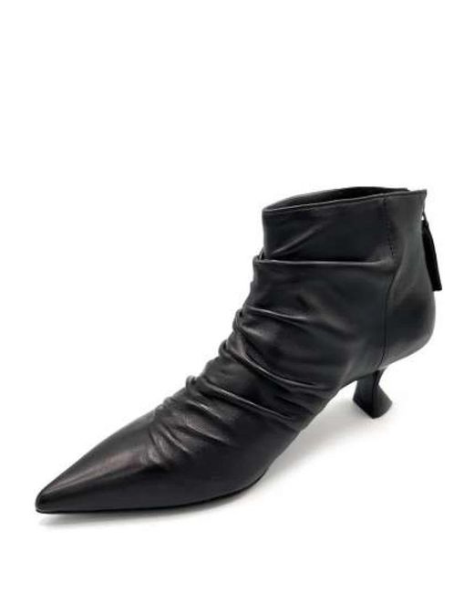 Jeannot Schoenen ,Zwart ,Leer Zwarte Leren Enkellaarsjes Met Rits in het Black