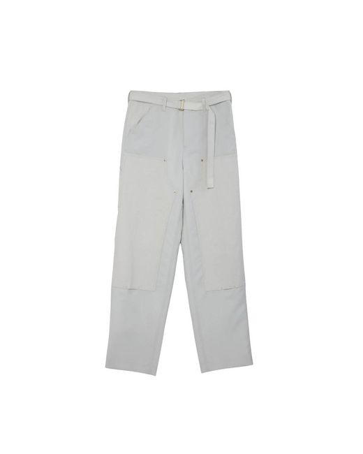 Sacai Gray Straight Trousers for men