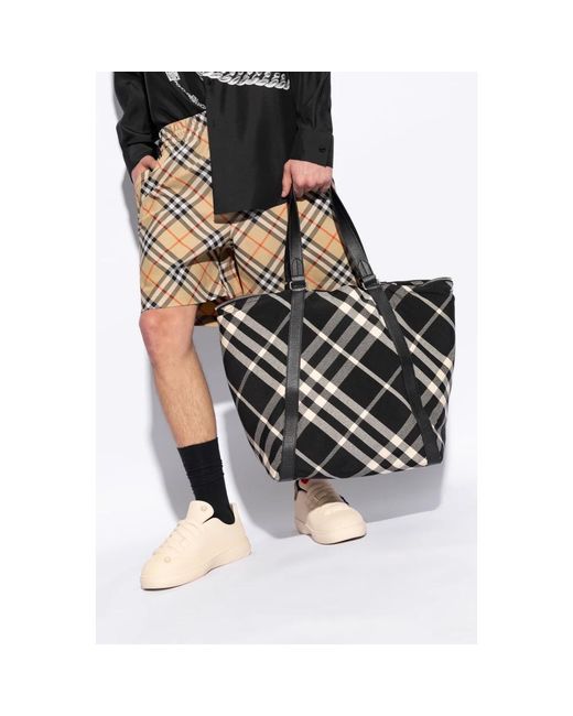 Burberry Karierte shopper-tasche in Black für Herren