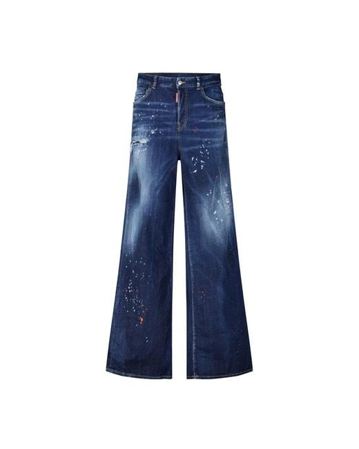 Wide Jeans DSquared² en coloris Blue
