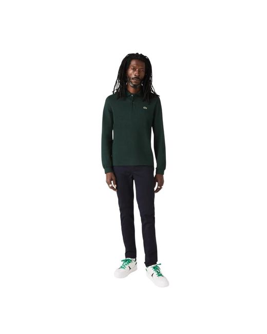 Lacoste Green Long Sleeve Embroidered Polo Shirt for men