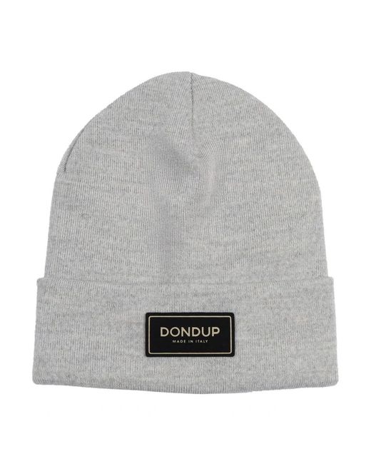 Dondup Gray Logo-Patch Strickmütze