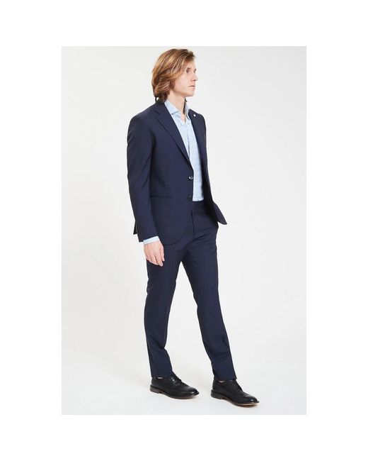 Single Breasted Suits Luigi Bianchi de hombre de color Blue