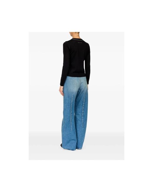 MM6 by Maison Margiela Black Round-Neck Knitwear