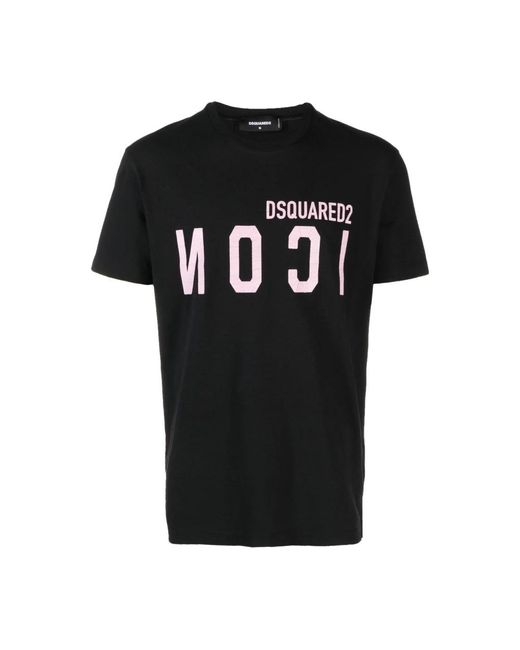 Specchio-logo magliette e polo nera di DSquared² in Black da Uomo