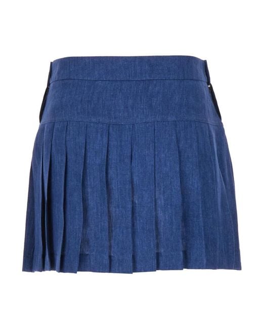 Palm Angels Blue Short Skirts