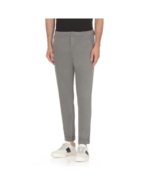 Dondup Broeken ,Grijs ,Katoen Grijze Katoenen Broek Met Zakken in het Gray voor heren