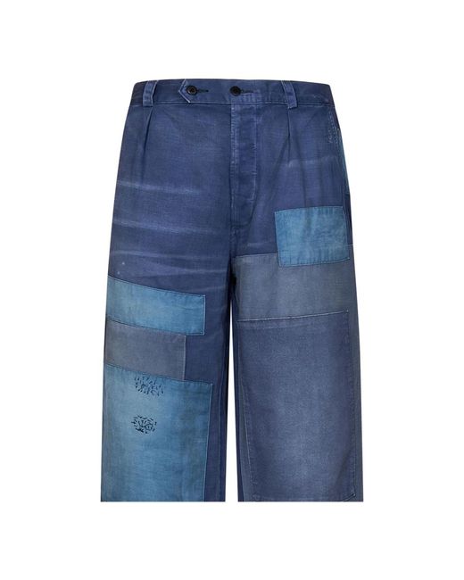 Polo Ralph Lauren Blaue patchwork hose mit abnutzungsdetails in Blue für Herren
