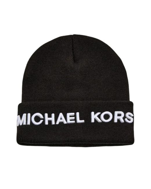 Michael Kors Accessoires ,Zwart ,Beanie Met Logo-Borduursel in het Black voor heren