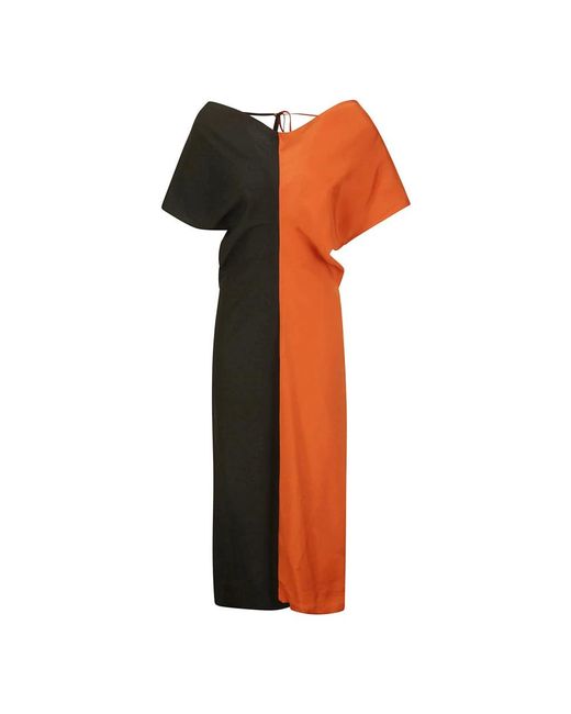 Colville Orange Midi Dresses