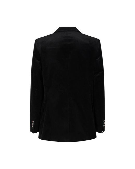 Balmain Jassen ,Zwart ,Leer Zwarte Dubbelrij Corduroy Blazer in het Black voor heren