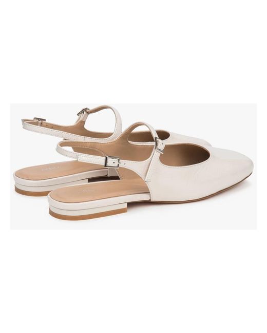 ESTRO White Ballerina Shoes