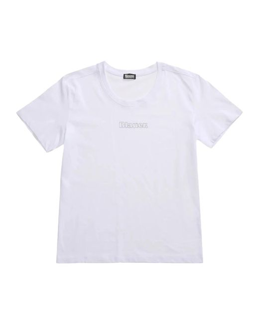 T-Shirts Blauer de color White