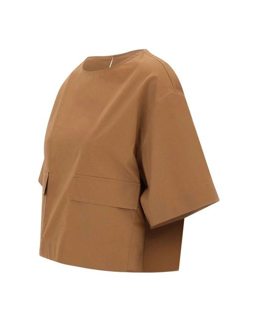 Kaos Brown Braune popelinebluse mit raglanärmeln