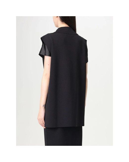 Fay Black Schwarze Taillierte Weste Mit Knopfverschluss