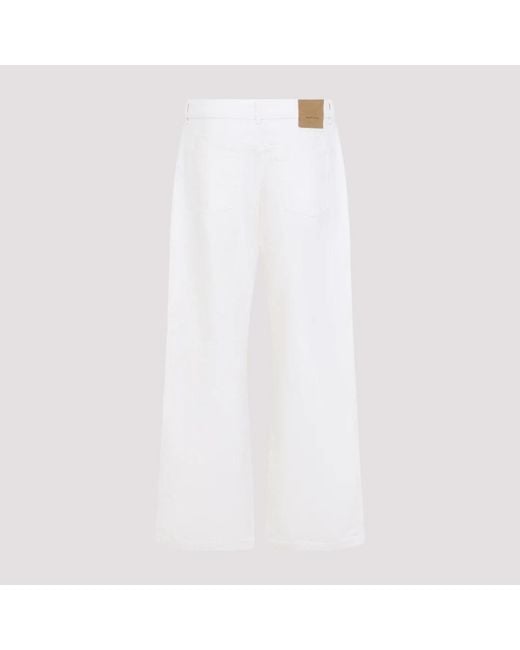 AMI White Wide Jeans for men