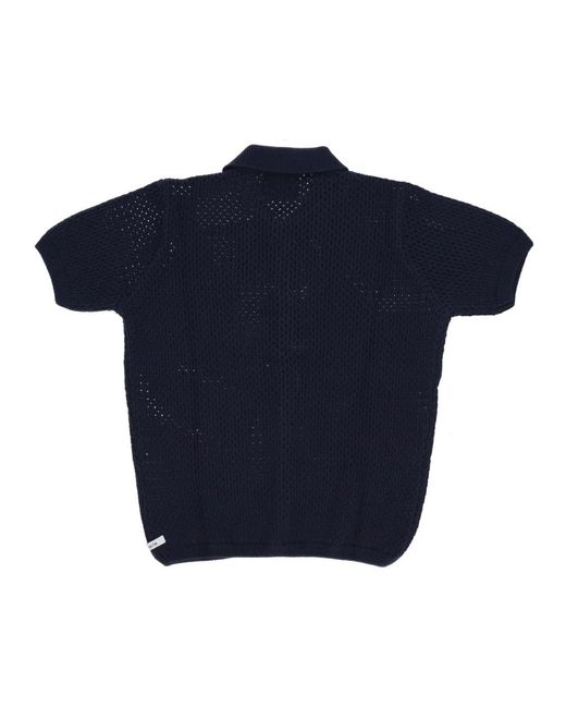 Arte' Truien & Vesten ,Blauw ,Katoen Gebreide Haak Knoopshirt Marineblauw in het Blue voor heren