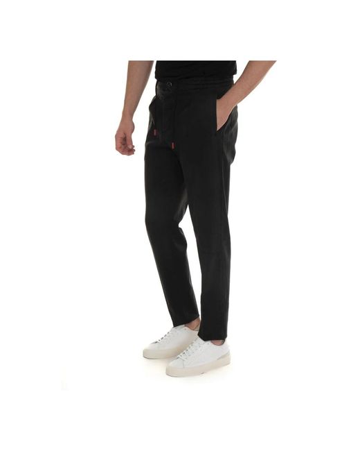 Kiton Black Slim-Fit Trousers for men