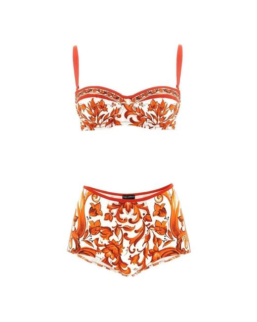 Dolce & Gabbana Orange Bikinis