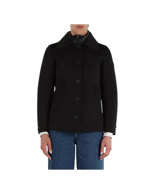 Canadian Jassen ,Zwart ,Leer Neopreen Tachie Short Jas Met Binnen Vest in het Black