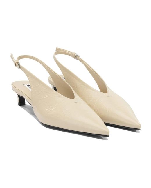 Jil Sander Schoenen ,Leer Slingback Pump in het White