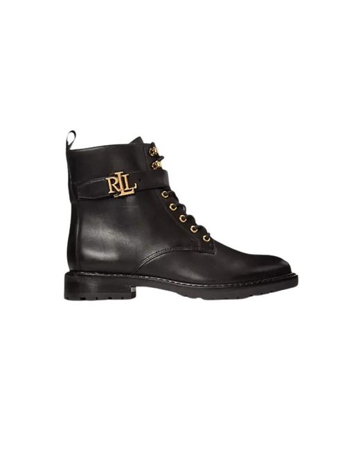 Ralph Lauren Black Lace-Up Boots