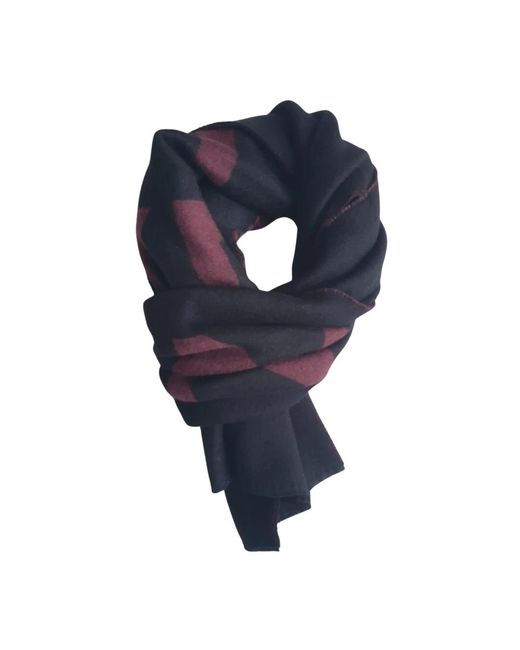 Givenchy Accessoires ,Zwart ,Wol Zwarte Wollen Sjaal Groot Logo in het Blue