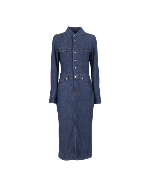 7 For All Mankind Blue Shirt Dresses