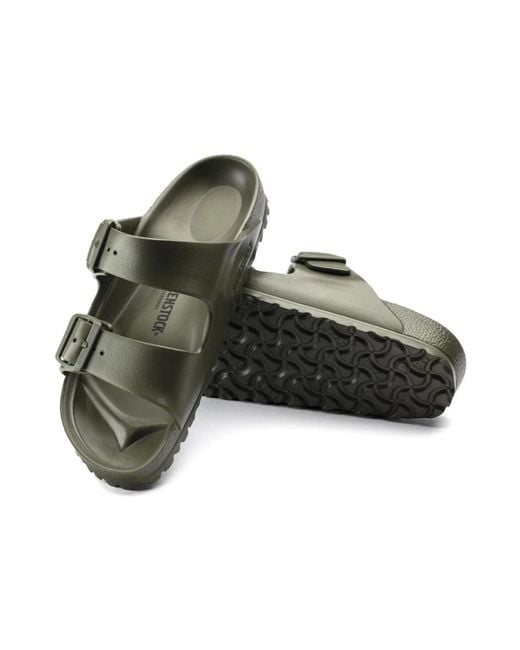 Birkenstock Green Synthetic Arizona Eva Slippers With Two Straps